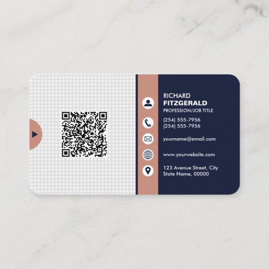 Carte De Visite Code QR moderne professionnel personnalisé (Dos)