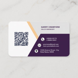 Carte De Visite Code QR moderne professionnel personnalisé Bu pers