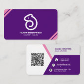 Carte De Visite Code QR moderne professionnel personnalisé Bu pers (Devant / Derrière)