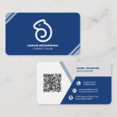 Carte De Visite Code QR moderne professionnel personnalisé Bu pers (Devant / Derrière)