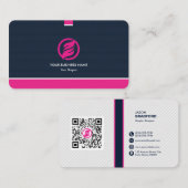 Carte De Visite Code QR moderne professionnel personnalisé Bu pers (Devant / Derrière)