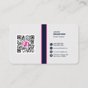 Carte De Visite Code QR moderne professionnel personnalisé Bu pers