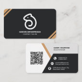 Carte De Visite Code QR moderne professionnel personnalisé Bu pers (Devant / Derrière)
