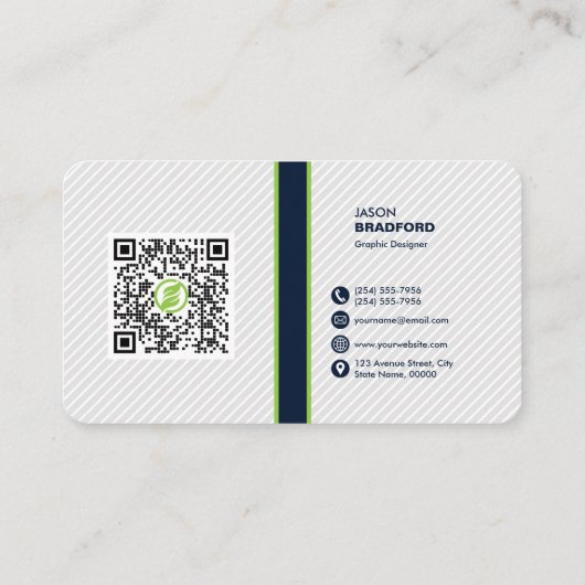 Carte De Visite Code QR moderne professionnel personnalisé Bu pers (Dos)