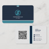 Carte De Visite Code QR moderne professionnel personnalisé Bu pers (Devant / Derrière)