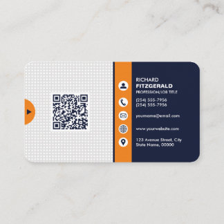 Carte De Visite Code QR moderne professionnel personnalisé Bu pers