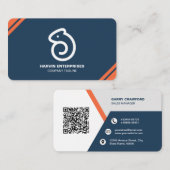 Carte De Visite Code QR moderne professionnel personnalisé Bu pers (Devant / Derrière)