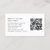 Carte De Visite Code QR moderne, rose (Dos)