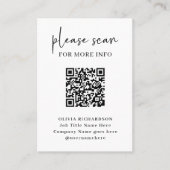 Carte De Visite Code QR moderne simple avec Logo Retour | (Devant)