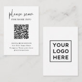 Carte De Visite Code QR moderne simple avec Logo Retour | (Devant / Derrière)