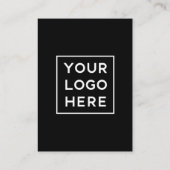 Carte De Visite Code QR moderne simple avec Logo Retour | Noir (Dos)