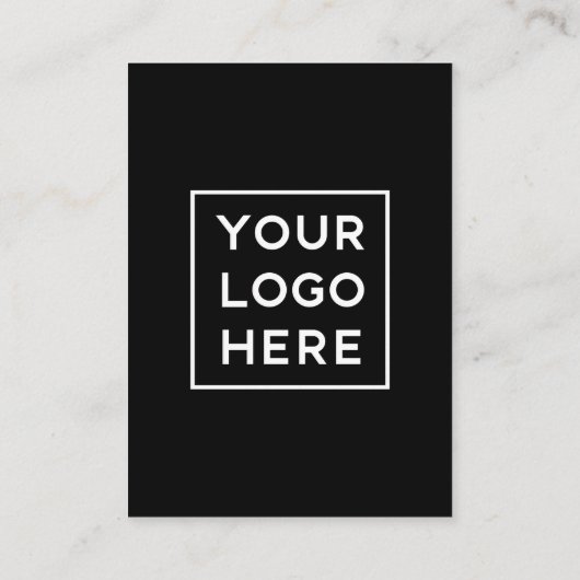 Carte De Visite Code QR moderne simple avec Logo Retour | Noir (Dos)