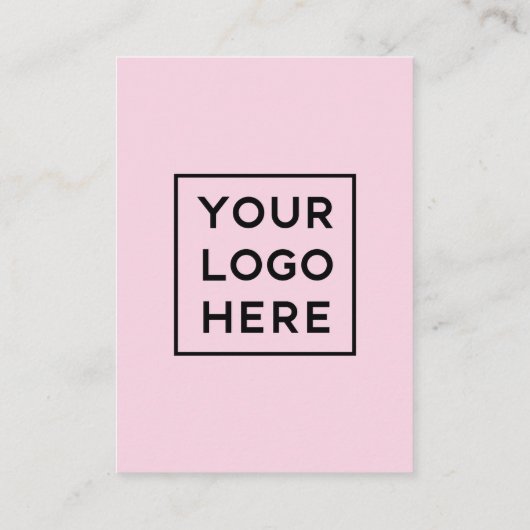 Carte De Visite Code QR moderne simple avec Logo Retour | Rose pâl (Dos)