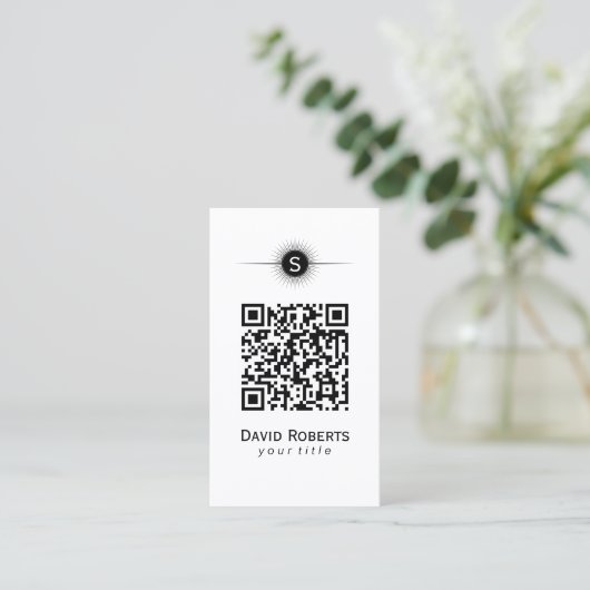 Carte De Visite Code QR moderne Simple Plain (Debout devant)