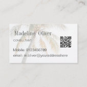 Carte De Visite Code QR moderne Tropical Palm Tree (Dos)