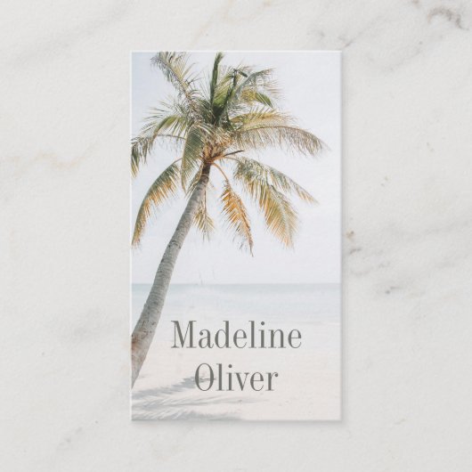 Carte De Visite Code QR moderne Tropical Palm Tree (Devant)