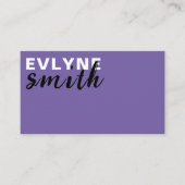 Carte De Visite Code QR moderne violet tendance Script noir et bla (Devant)