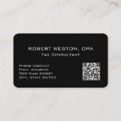 Carte De Visite Code QR modifiable de comptable fiscal professionn (Devant)