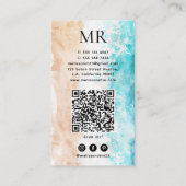 Carte De Visite Code QR Monogramme Aquarelle Abstraite Moderne de  (Dos)