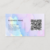 Carte De Visite Code QR Monogramme Aquarelle Arc-en-ciel Holograph (Dos)