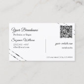 Carte De Visite Code QR monogramme avec lignes scintillantes argen (Dos)