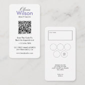 Carte De Visite Code QR monogrammé de salon de beauté élégant mode (Devant / Derrière)
