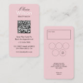 Carte De Visite Code QR monogrammé de salon de beauté élégant mode (Devant / Derrière)