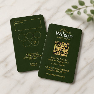Carte De Visite Code QR monogrammé de salon de beauté élégant mode