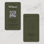 Carte De Visite Code QR monogrammé de salon de beauté élégant mode (Devant / Derrière)