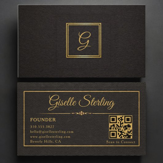 Carte De Visite Code QR monogrammé du fondateur