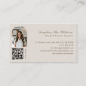 Carte De Visite Code QR Monogramme Élégant Chic et Stylé avec Phot (Dos)