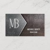 Carte De Visite Code QR | Monogramme en acier (Devant)