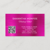 Carte De Visite Code QR Monogramme en Paillettes Argent et Papier  (Dos)