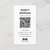 Carte De Visite Code QR Monogramme Eucalyptus Verdure (Dos)