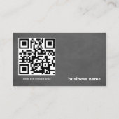 Carte De Visite Code QR monogramme gris texture élégante moderne (Dos)