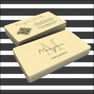 Carte De Visite Code QR Monogramme Jaune