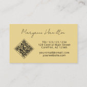 Carte De Visite Code QR Monogramme Jaune (Dos)