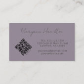 Carte De Visite Code QR Monogramme Lilas (Dos)