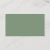 Carte De Visite Code QR Monogramme Média Sociaux Vert Sauge (Dos)