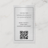 Carte De Visite Code QR Monogramme Métallique Moderne Luxueux (Dos)