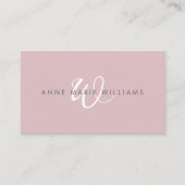 Carte De Visite Code QR Monogramme Moderne en Blanc et Lilas Pouss (Devant)