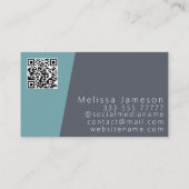 Carte De Visite Code QR | monogramme moderne géométrique minimalis (Dos)
