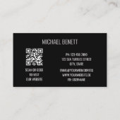 Carte De Visite Code QR | Monogramme mural en acier (Dos)