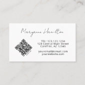 Carte De Visite Code QR monogrammé or blanc (Dos)
