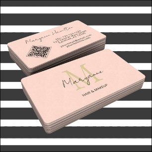 Carte De Visite Code QR Monogramme pêche