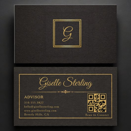 Carte De Visite Code QR monogrammé pour conseiller