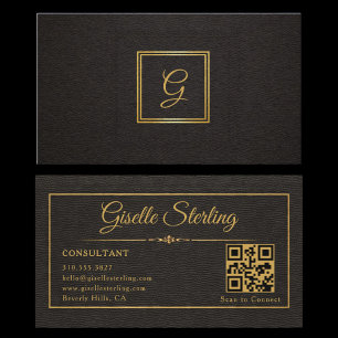 Carte De Visite Code QR monogrammé pour consultant