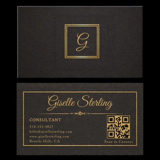 Carte De Visite Code QR monogrammé pour consultant