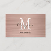 Carte De Visite Code QR Monogramme Rose Gold (Devant)