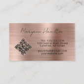 Carte De Visite Code QR Monogramme Rose Gold (Dos)